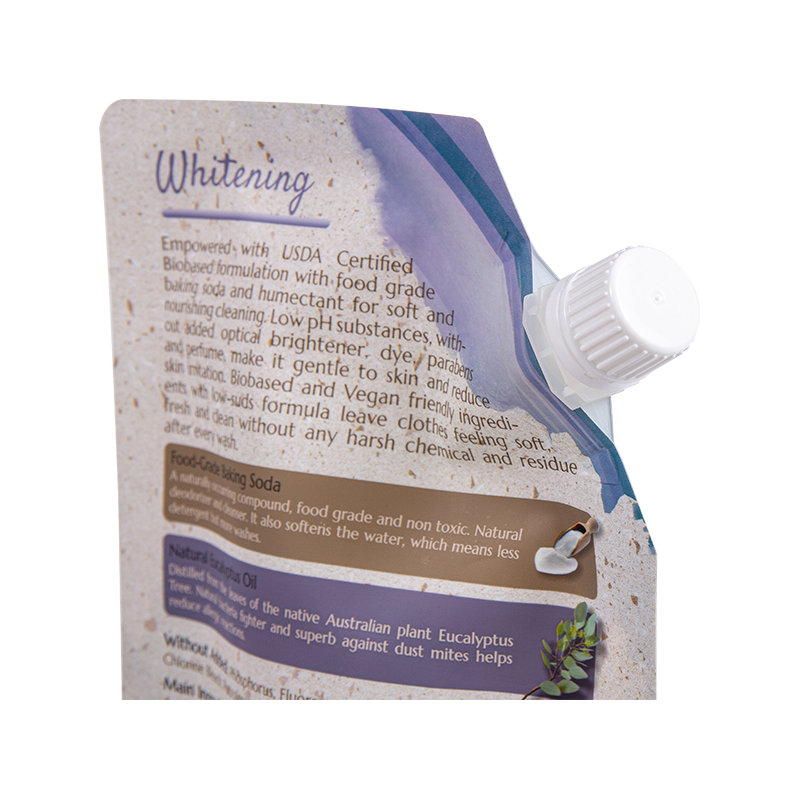 Borsa per detersivo per bucato con beccuccio con prestazioni di tenuta Borsa per detersivo per bucato con beccuccio con prestazioni di tenuta