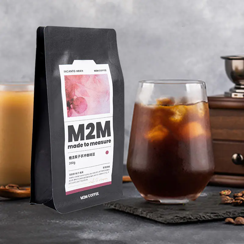 Busta per imballaggio caffè da 250 g, 500 g, 1 kg con etichetta adesiva