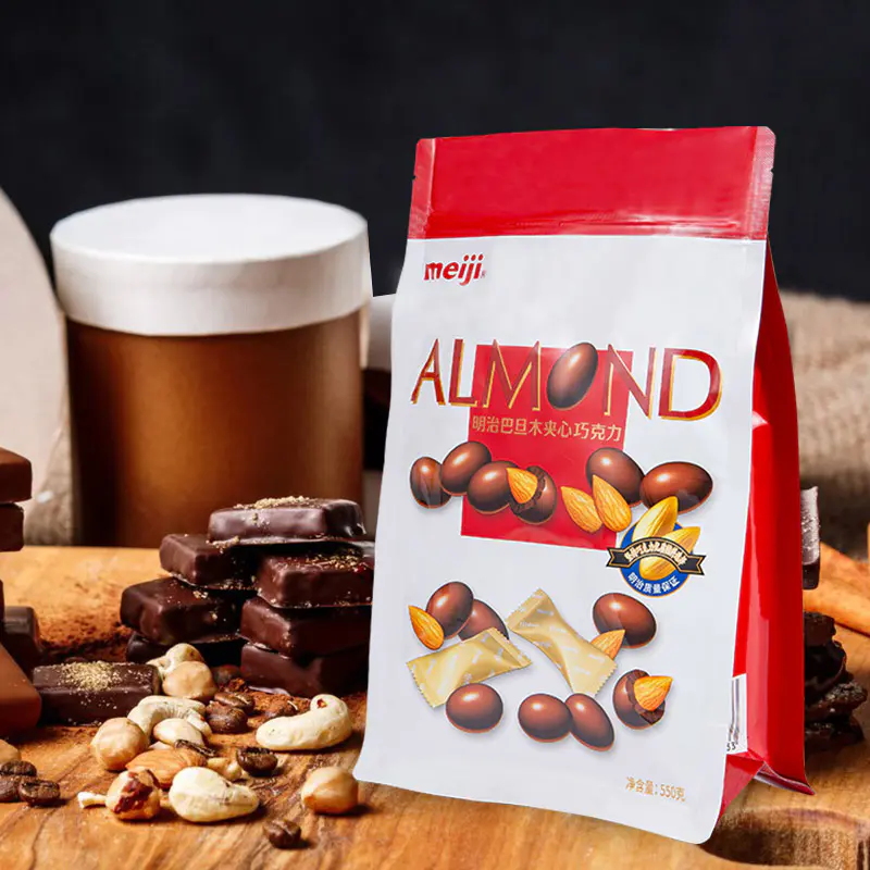 Borsa per cioccolato con chiusura a otto lati resistente all'umidità Borsa per cioccolato con chiusura a otto lati resistente all'umidità