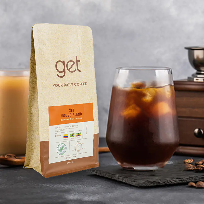 Busta da caffè con chiusura a otto lati da 250 g-1 kg Busta da caffè con chiusura a otto lati da 250 g-1 kg