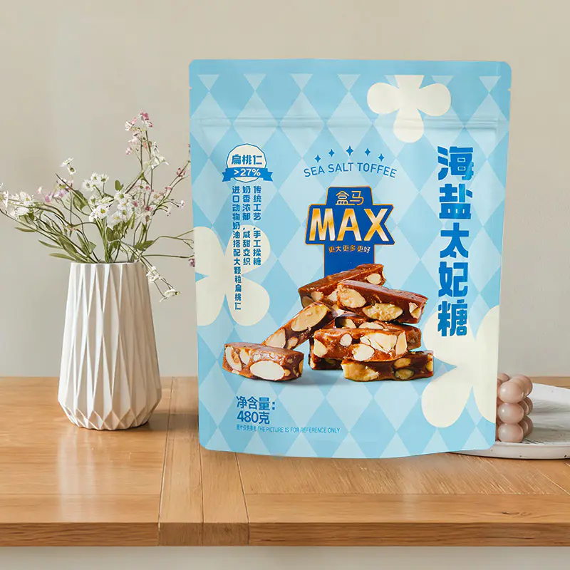 Borsa per snack con stampa digitale a colori vivaci e custodia bassa